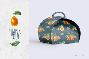 Fresh Citrus Watercolor Clipart.