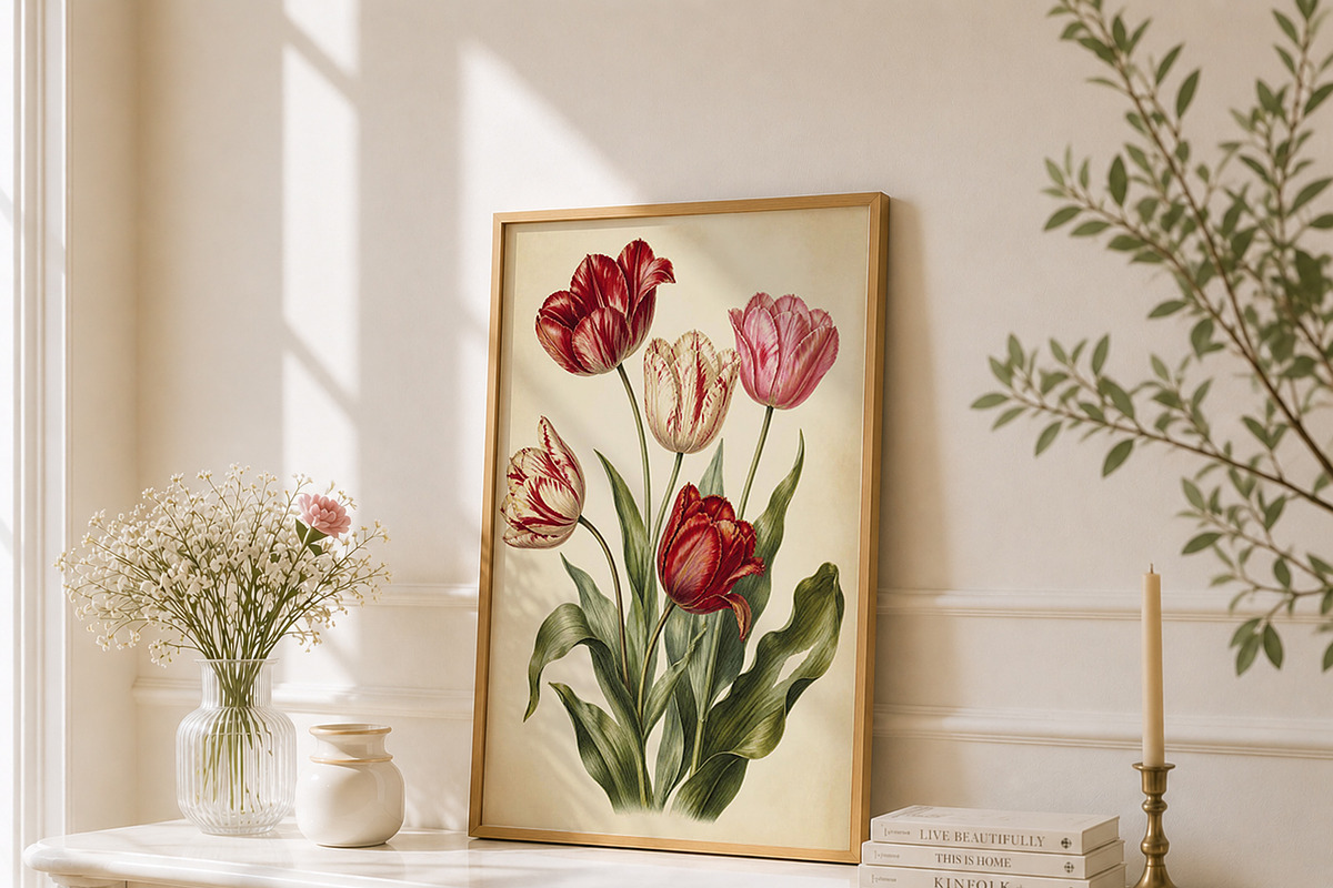 Vintage Tulip Botanical Wall Art, a Decorative Illustration by elfy creative (Photo 4 of 5)