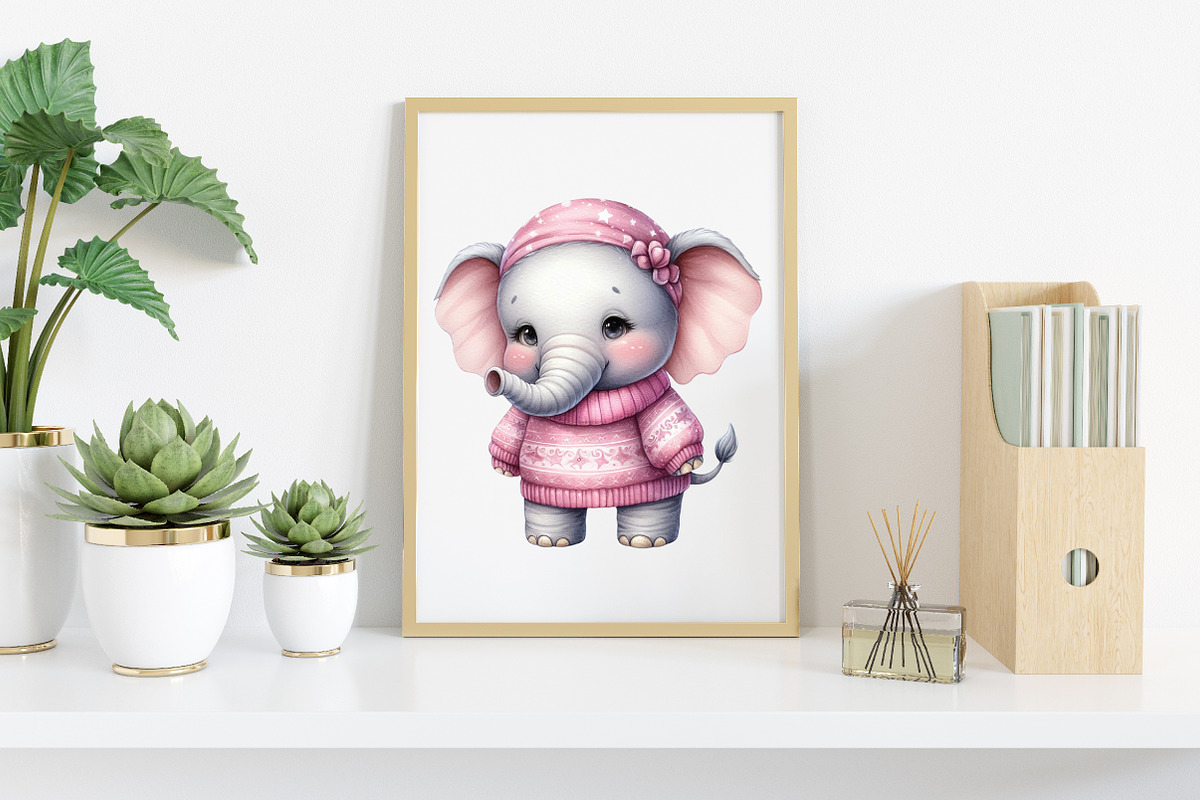 Pink Jumper Animals Christmas, an Illustration by Canvas Craft (Photo 5 of 8)