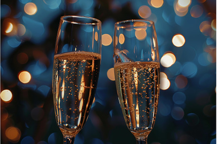 Toasting with champagne flutes, a Food & Drink Photo by Ylivdesign