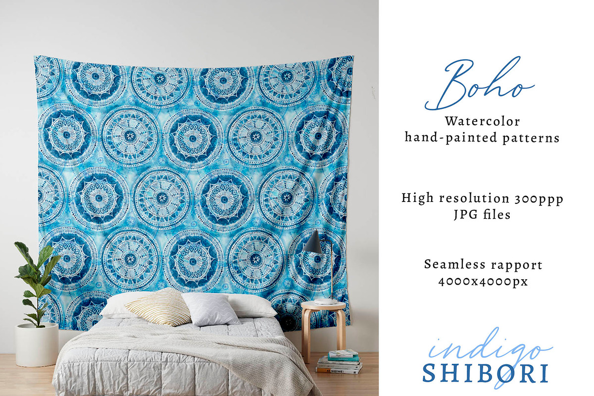 Indigo Shibori Patterns, a Pattern Graphic by Laura Camoe (Photo 5 of 8)