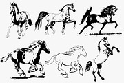 Hand drawn horse collection 2 vector, an Animal Illustration by AnastasiyaOleynik (Thumbnail 3 of 3)