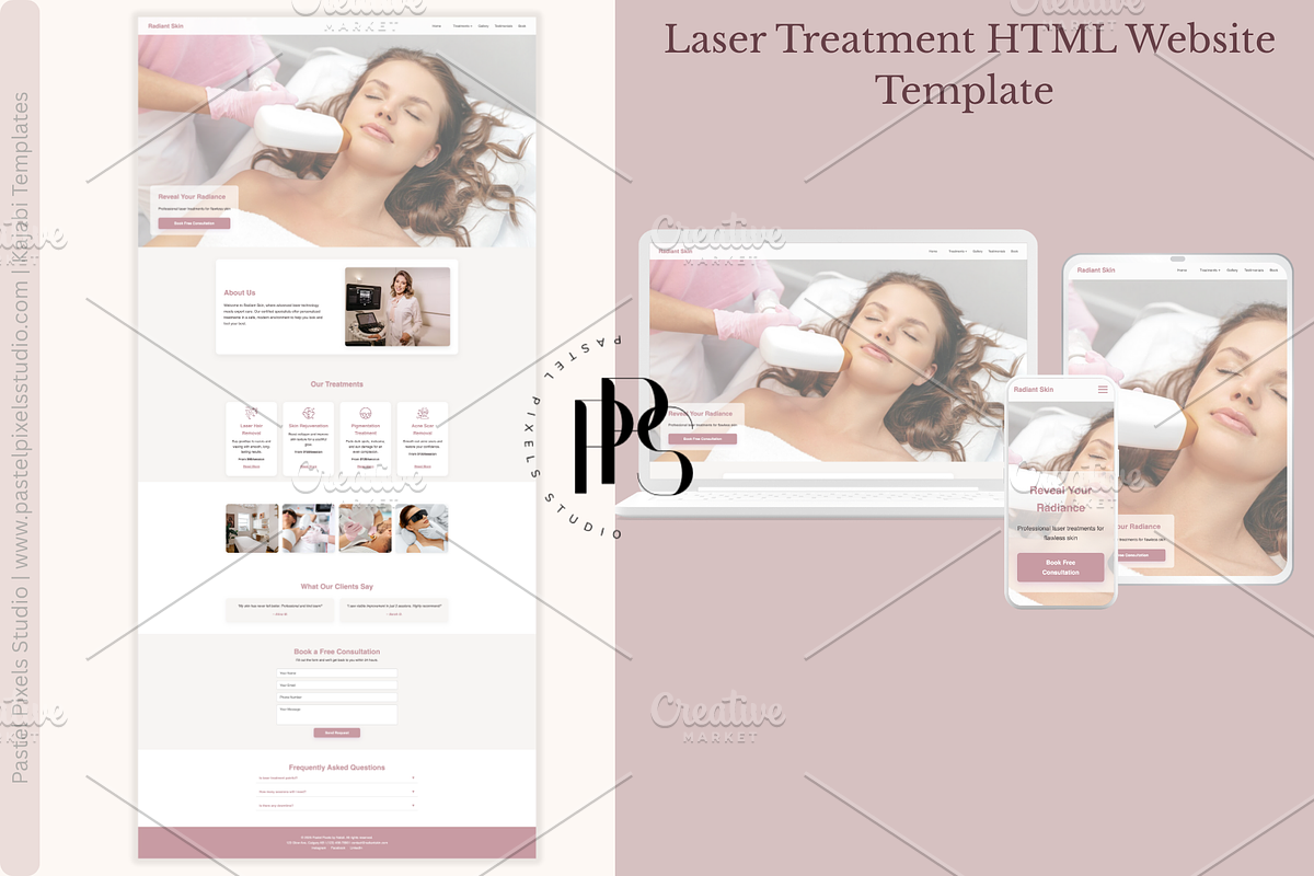Laser Treatment Website Template, a HTML Template by Pastel Pixels Studio (Photo 1 of 5)