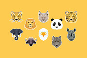 Wild Animal Heads Illustration Set, an Animal Illustration by studiogstock (Thumbnail 1 of 3)