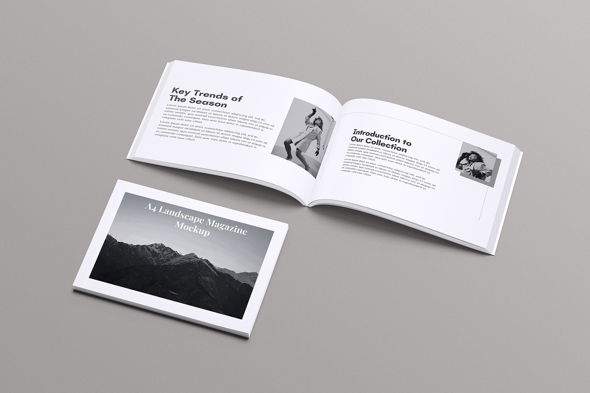 A4 Landscape Magazine Mockup, a Books & Magazine Mockup by swsi-studio (Photo 2 of 9)