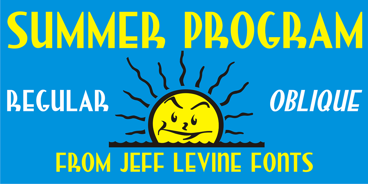 Summer Program JNL, a Font by Jeff Levine Fonts