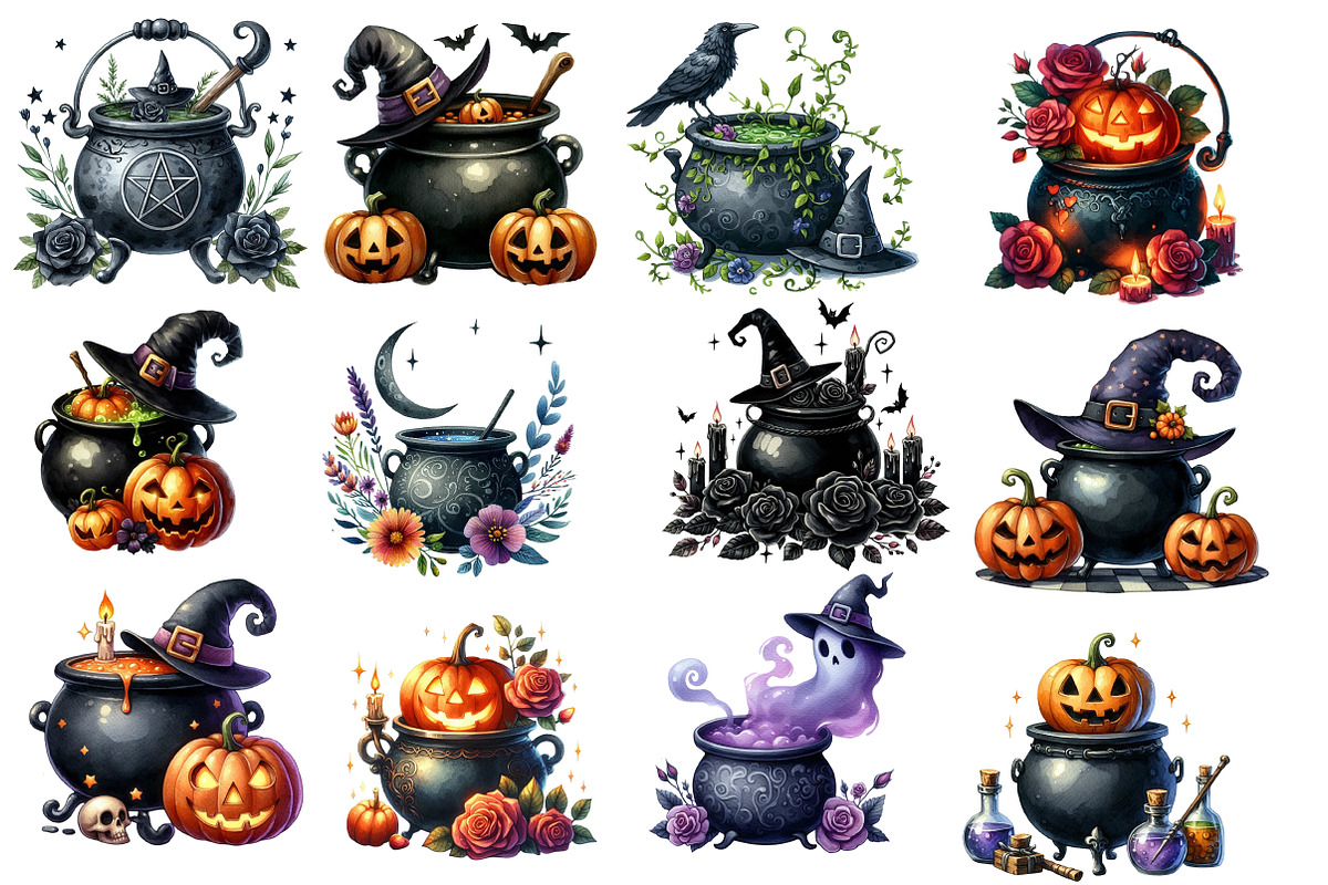 Halloween witch cauldron Clipart, an Illustration by Designworld (Photo 3 of 5)