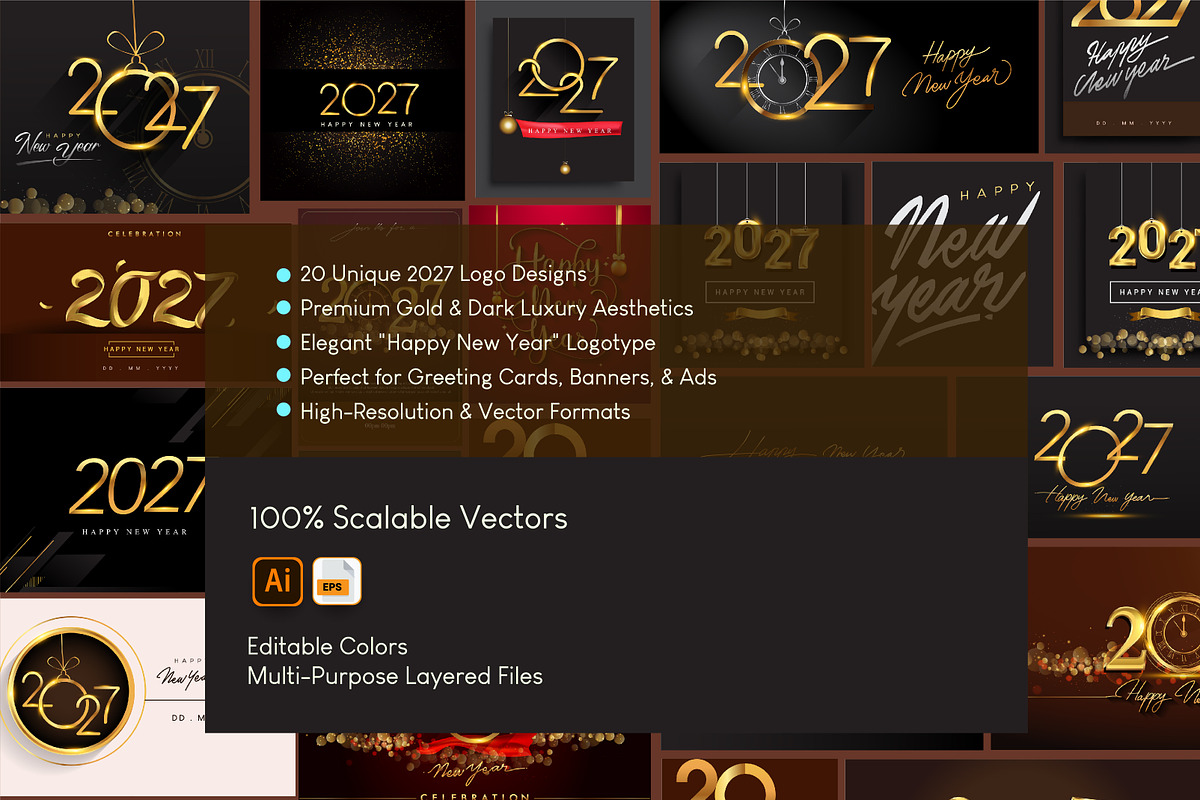 Happy New Year Logotype Bundle, an Object Graphic by OtpirusGraphic (Photo 7 of 9)