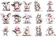 Whimsical Funny Easter Animal Clipar, an Illustration by OK Design (Thumbnail 3 of 6)