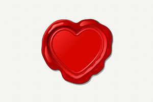 vector wax seal wax stamp red