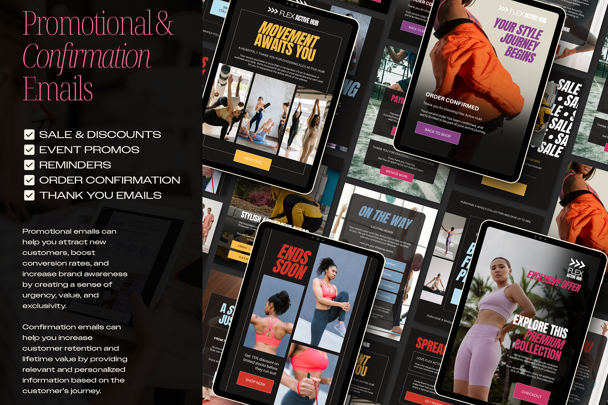 Fitness Emails | 50 Canva Templates, an Email Template by Creatif Foundry (Photo 5 of 9)