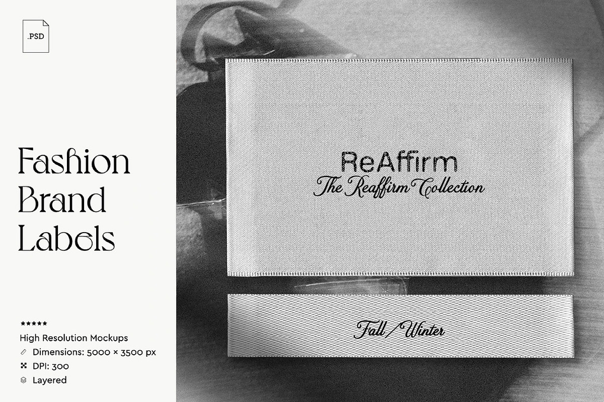 Fashion Label Mockup – Realistic Tag, an Apparel Mockup by ReAffirm (Photo 2 of 8)