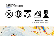 50 Physics Icons, an Outline Icon by Side Project (Thumbnail 1 of 8)