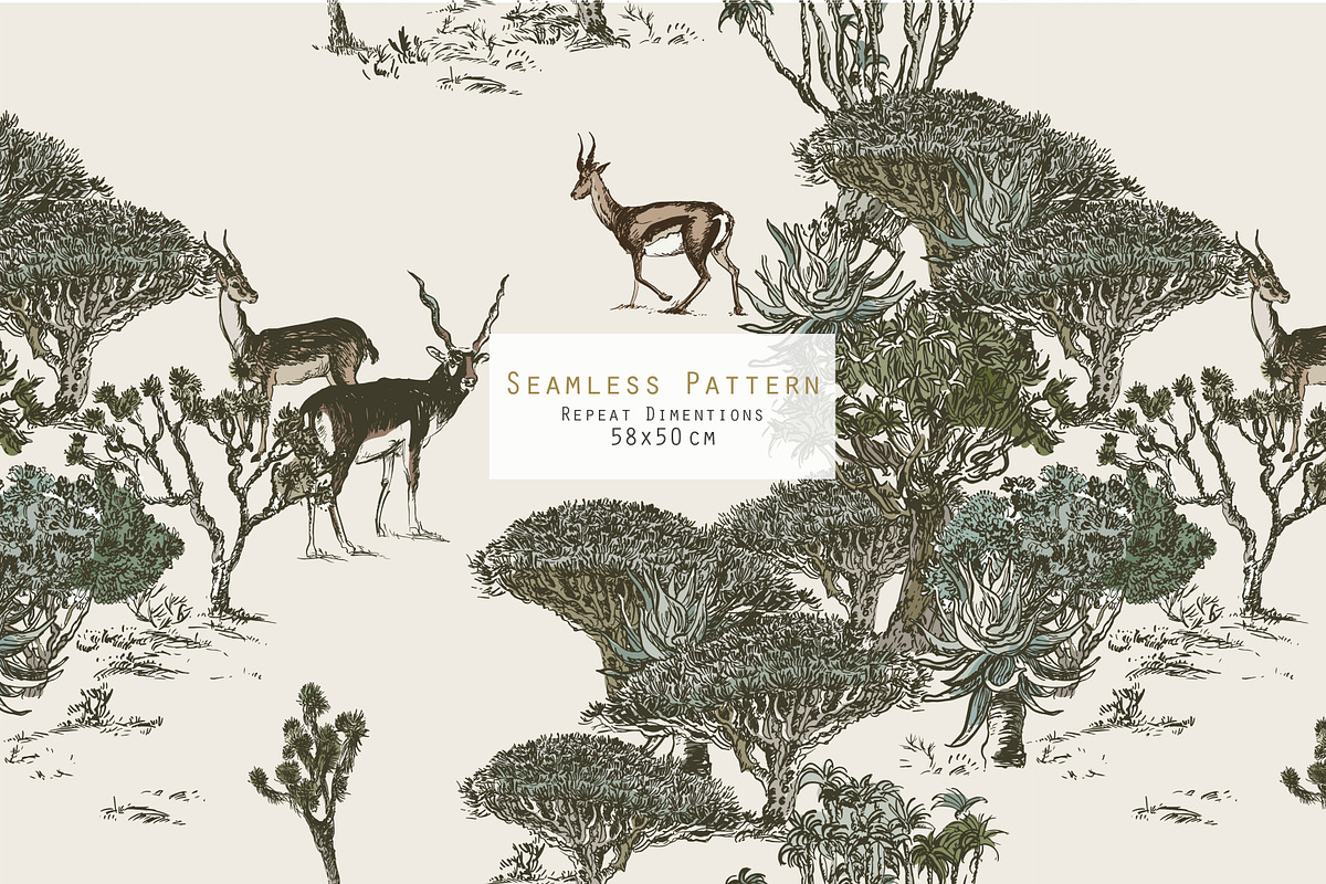Safari. Seamless Patterns + Panorama, a Pattern Graphic by Irina Dolgikh (Photo 10 of 21)