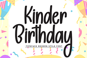Kinder Birthday | Script Font, a Script Font by Scratchones (Thumbnail 1 of 8)