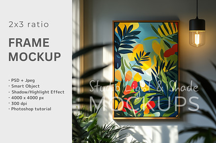 2x3 Vertical Wooden Frame Mockup