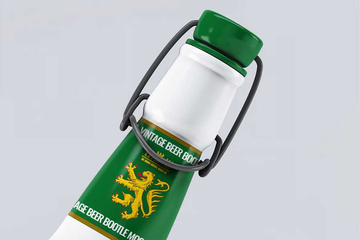 Vintage Beer Bootle Mock-Up, a Product Mockup by DesignRushMarket (Photo 4 of 5)
