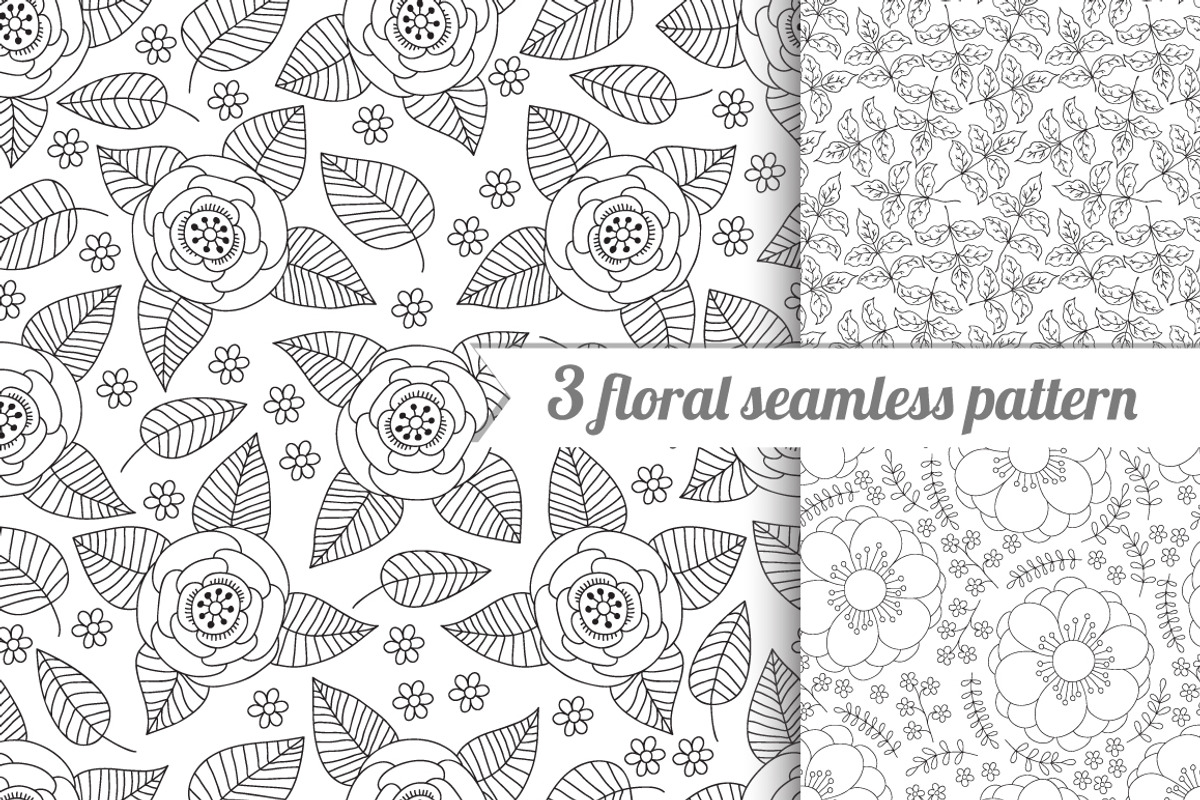 3 floral vector seamless pattern, a Pattern Graphic by Ivga