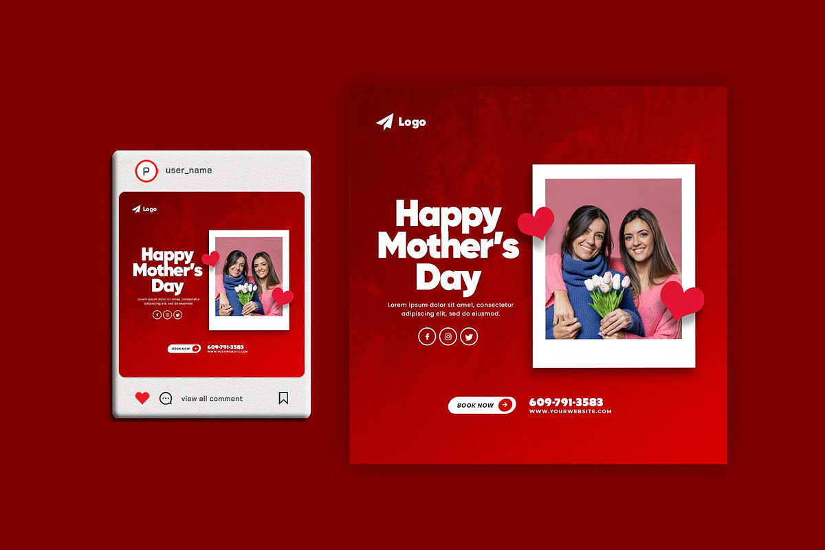 Happy Mother's Day Post Template, a Social Media Template by Saman Osama (Photo 2 of 2)