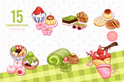 Japanese Desserts Sweet Treats, a Food Illustration by CreativeValuation (Thumbnail 3 of 12)