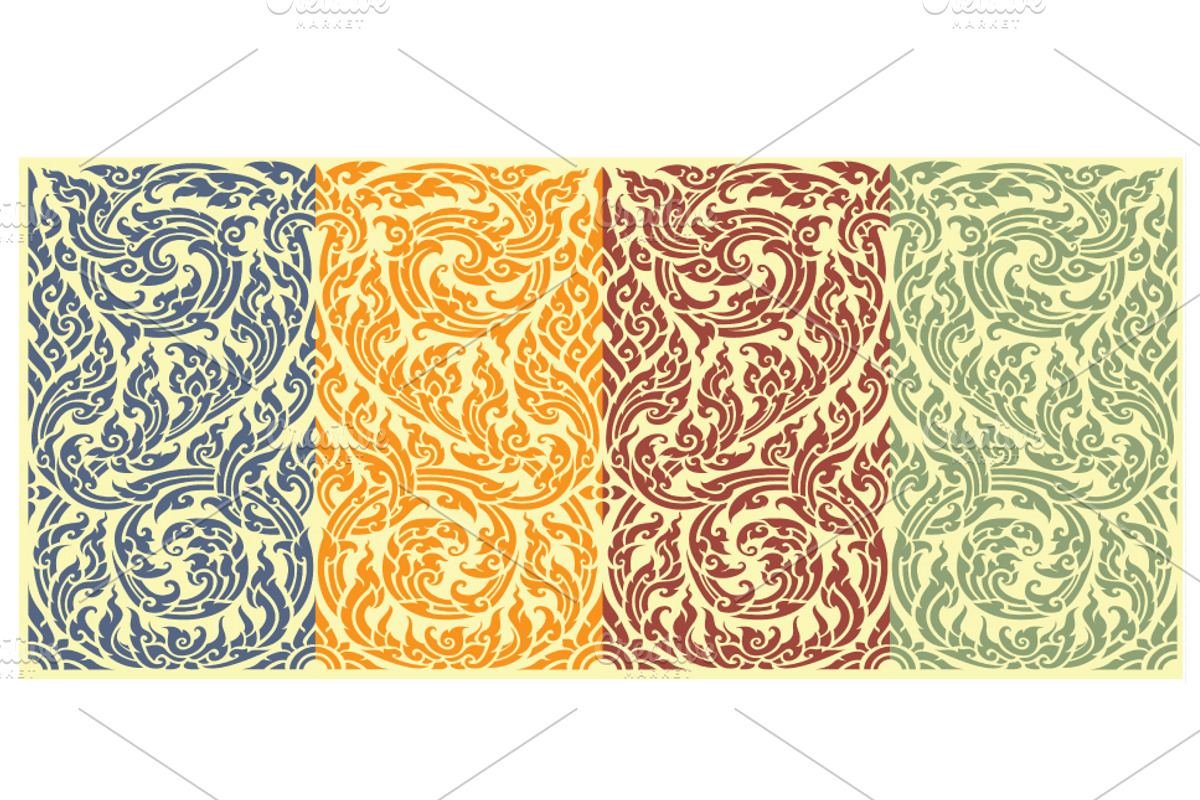 Horizontal seamless pattern in orien