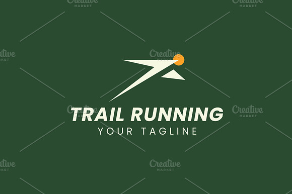 Trail Running Logo Icon Illustration