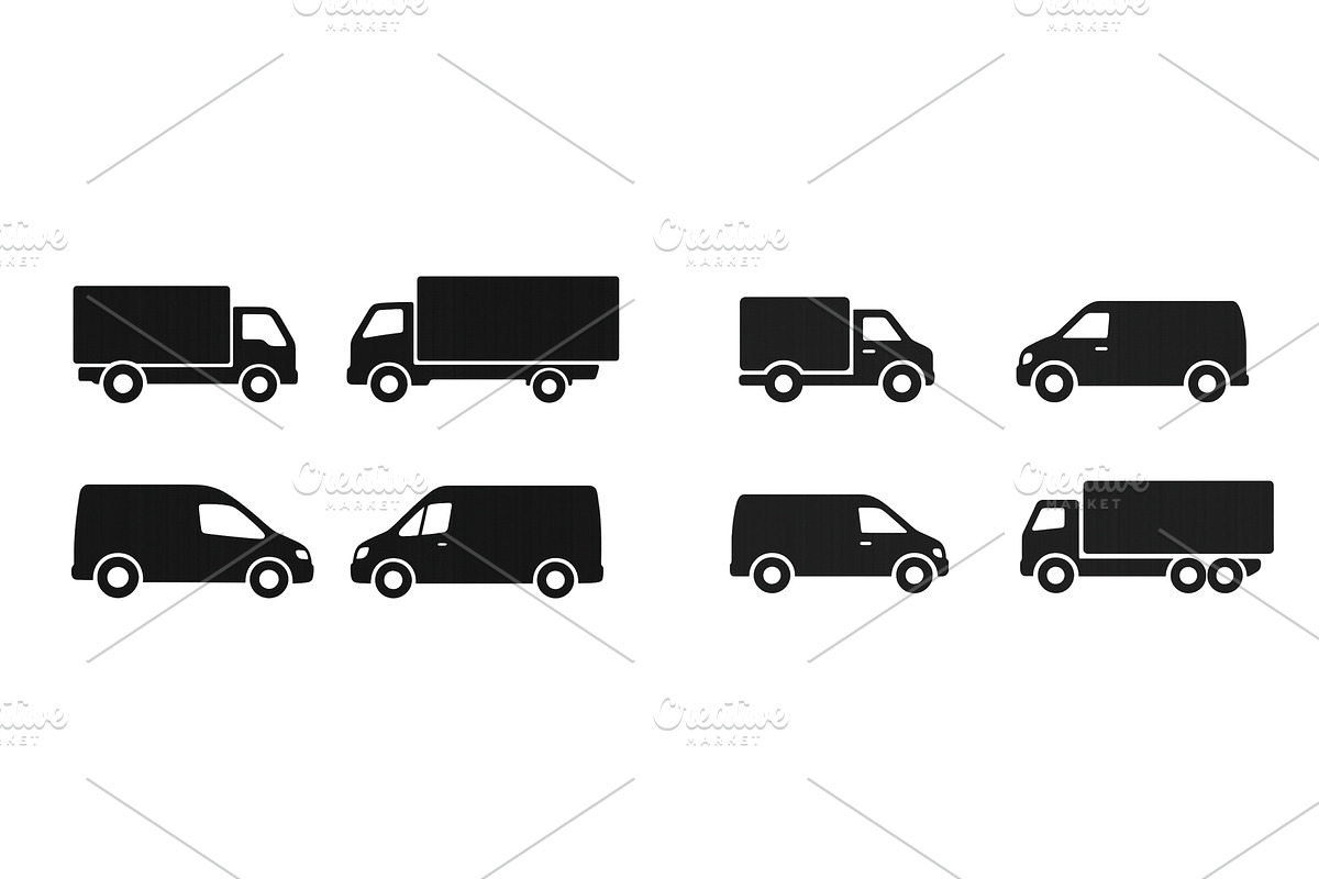 Various silhouettes of delivery, a Transportation Illustration by ZinetroN