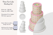 Tiered cake Mockup set. PSD mockup., a Product Mockup by NatalyaZelenova (Thumbnail 1 of 7)