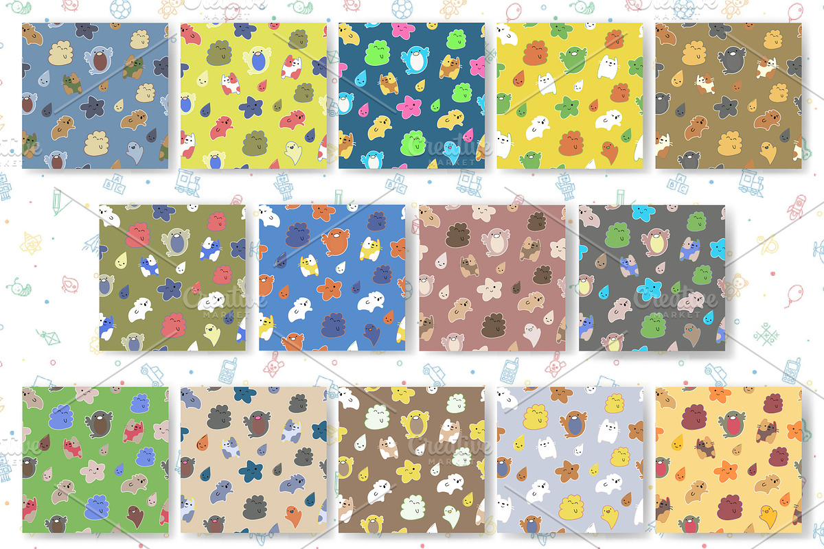Cute Baby Seamless Patterns 15., a Texture Graphic by KENO Mascots (Photo 5 of 6)
