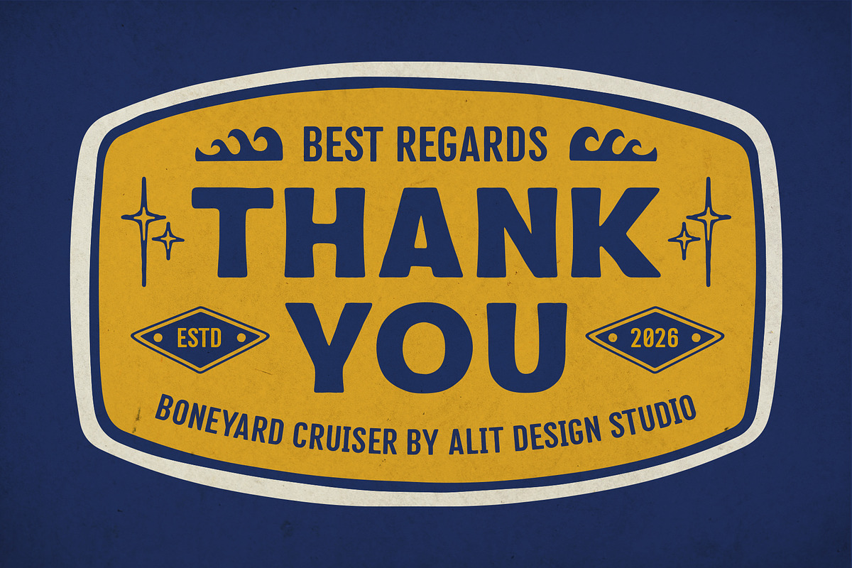 Boneyard Cruiser Typeface, a Sans Serif Font by alit design (Photo 20 of 20)