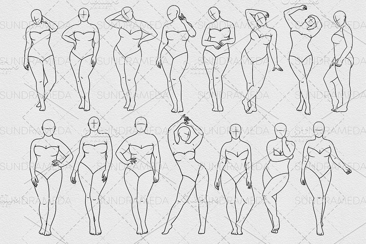 Plus Size Female Body Procreate, a Brush Add-On by sundrameda (Photo 2 of 9)