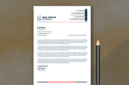 Modern Editable Letterhead Template, a Stationery Template by MSR Tech