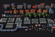 Low Poly Cartoon City Pack, an Architecture 3D Model by multimedia4ds (Thumbnail 7 of 9)