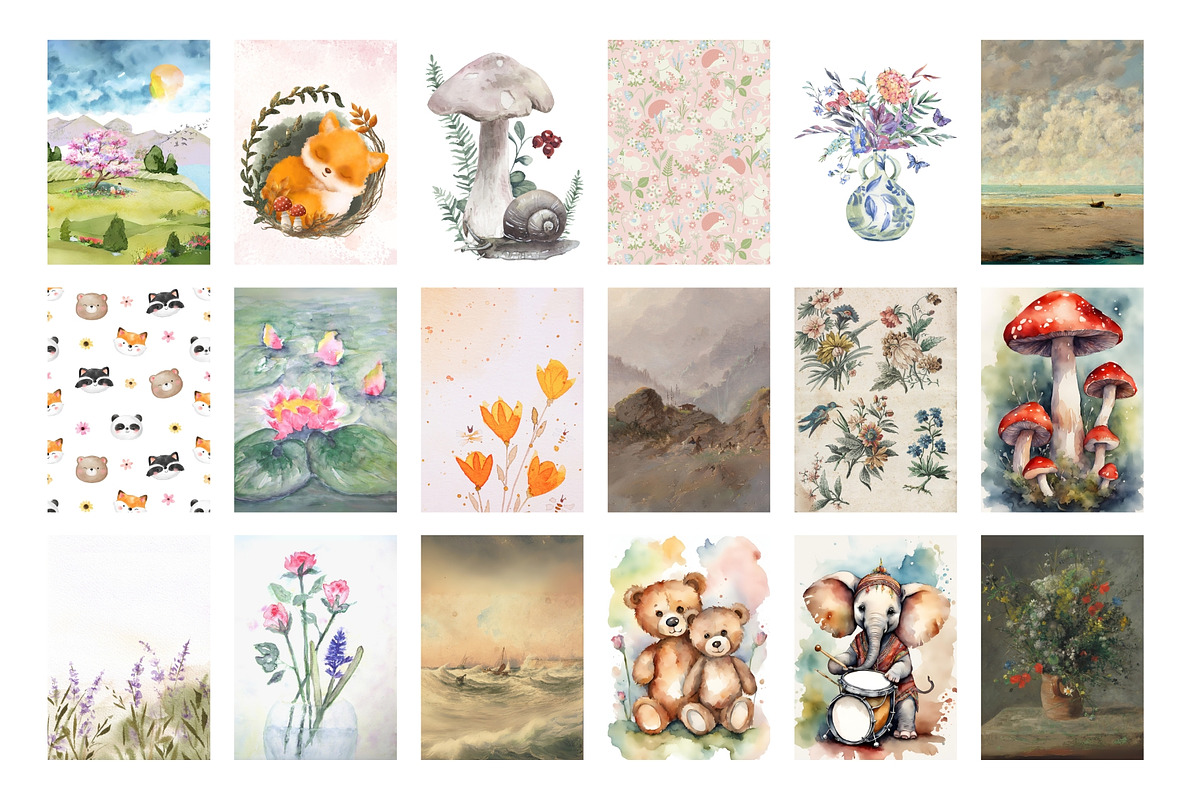 180 Kids Nursery Wall Art Posters, a Poster Template by Design By Hira (Photo 5 of 19)
