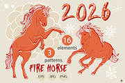 2026 fire horse, an Animal Illustration by Olillia (Thumbnail 1 of 6)