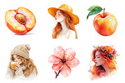 Watercolor Peachy Spring Clipart, an Illustration by SinaCreation (Thumbnail 3 of 5)