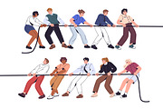 Tug of war, business competition, a Person Illustration by PaperTrident (Thumbnail 1 of 4)