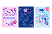 Carnival party posters set, a Decorative Illustration by Good Studio (Thumbnail 3 of 9)