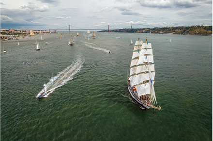 Tall ships sailing in Tagus river, a Transportation Photo by f9photos