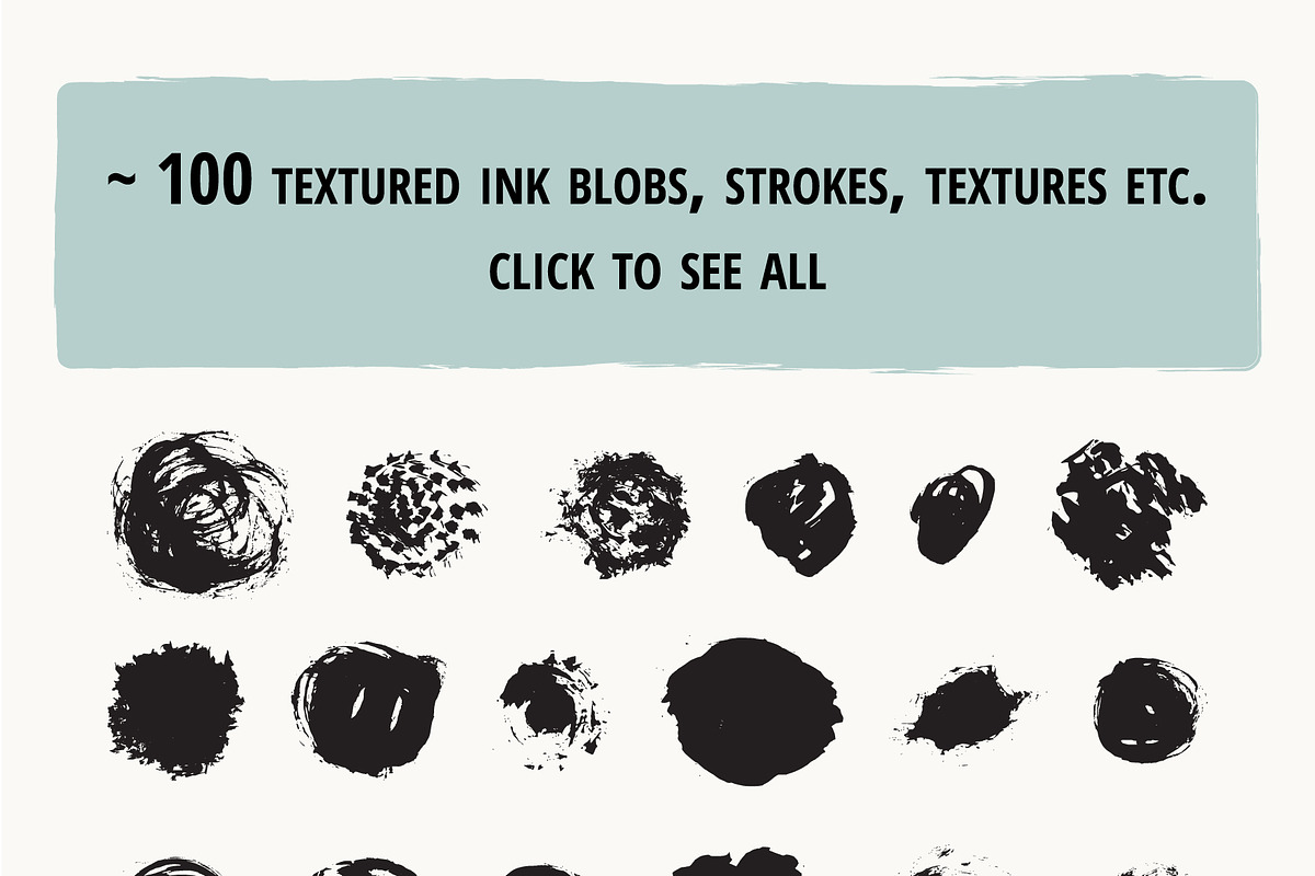 Set of 21 ink brushes for AI. preview 3