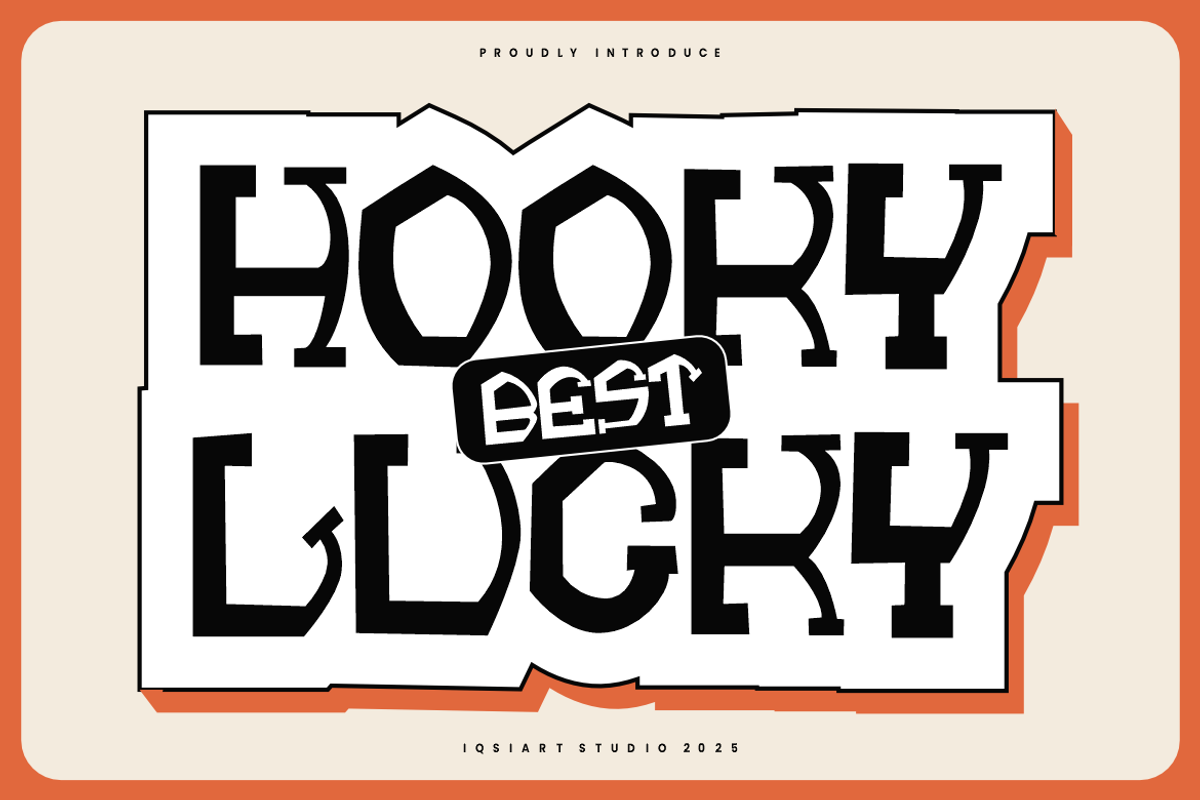 Hooky Lucky - Funny Font, a Slab Serif Font by Iqsiart Studio (Photo 1 of 6)