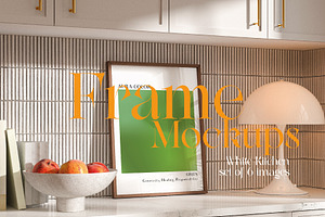 White Kitchen Interior Frame Mockup, a Product Mockup by N digital designs
