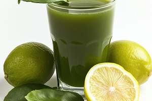 Refreshing Lime Juice Glass of Green, a Food & Drink Photo by Pixeness Studio