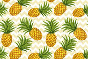 Pineapples patterns set. Hand drawn, a Pattern Graphic by Julia Bilenko (Thumbnail 3 of 5)