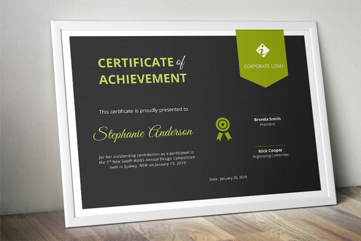 Dark ribbon Word certificate (docx), a Stationery Template by Inkpower (Photo 5 of 6)