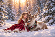 Christmas Reindeer Digital Backdrop, a Layer Style Add-On by Wild Honey Design Co. (Thumbnail 1 of 2)
