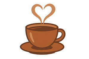 Warm coffee cup with steam forming a, a Food & Drink Photo by ZinetroN