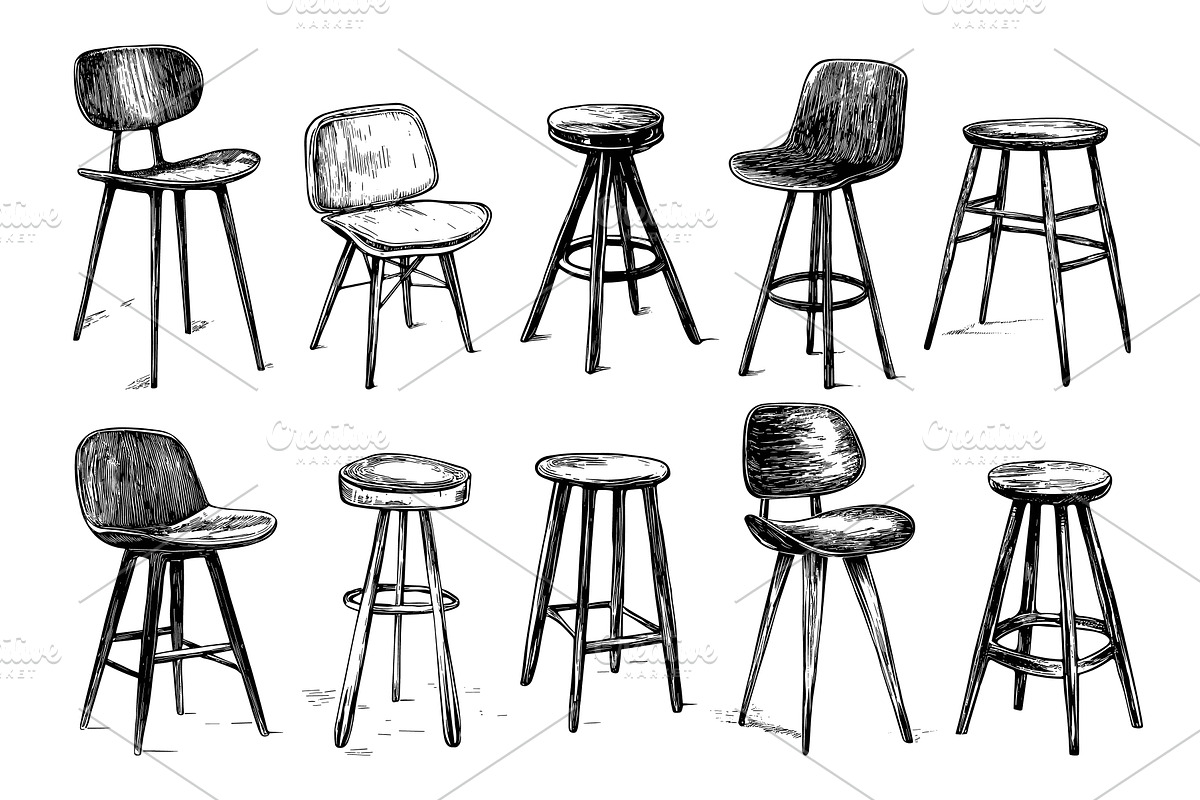 Scandinavian Interior Chairs And, an Object Illustration by LadadikArt