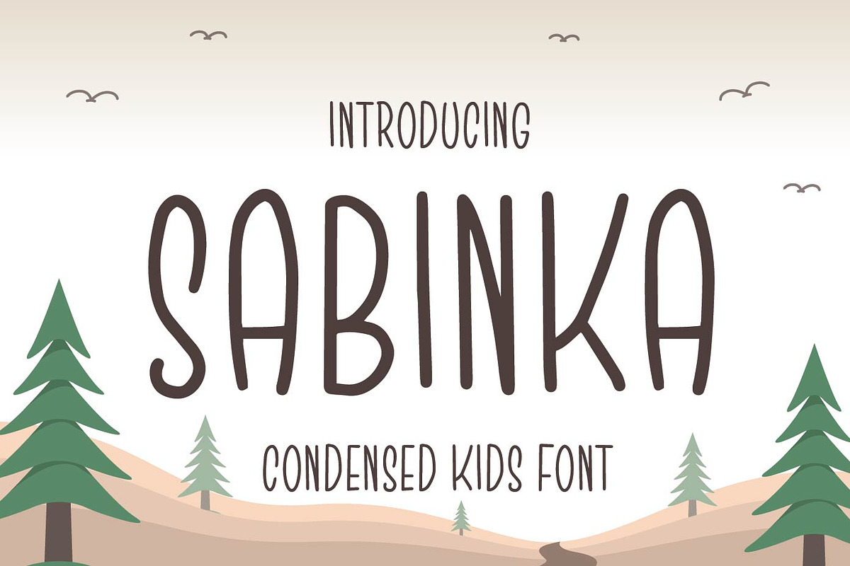Sabinka - Fun Condensed Font, a Font by Patria Ari (P4tcreativa) (Photo 1 of 7)