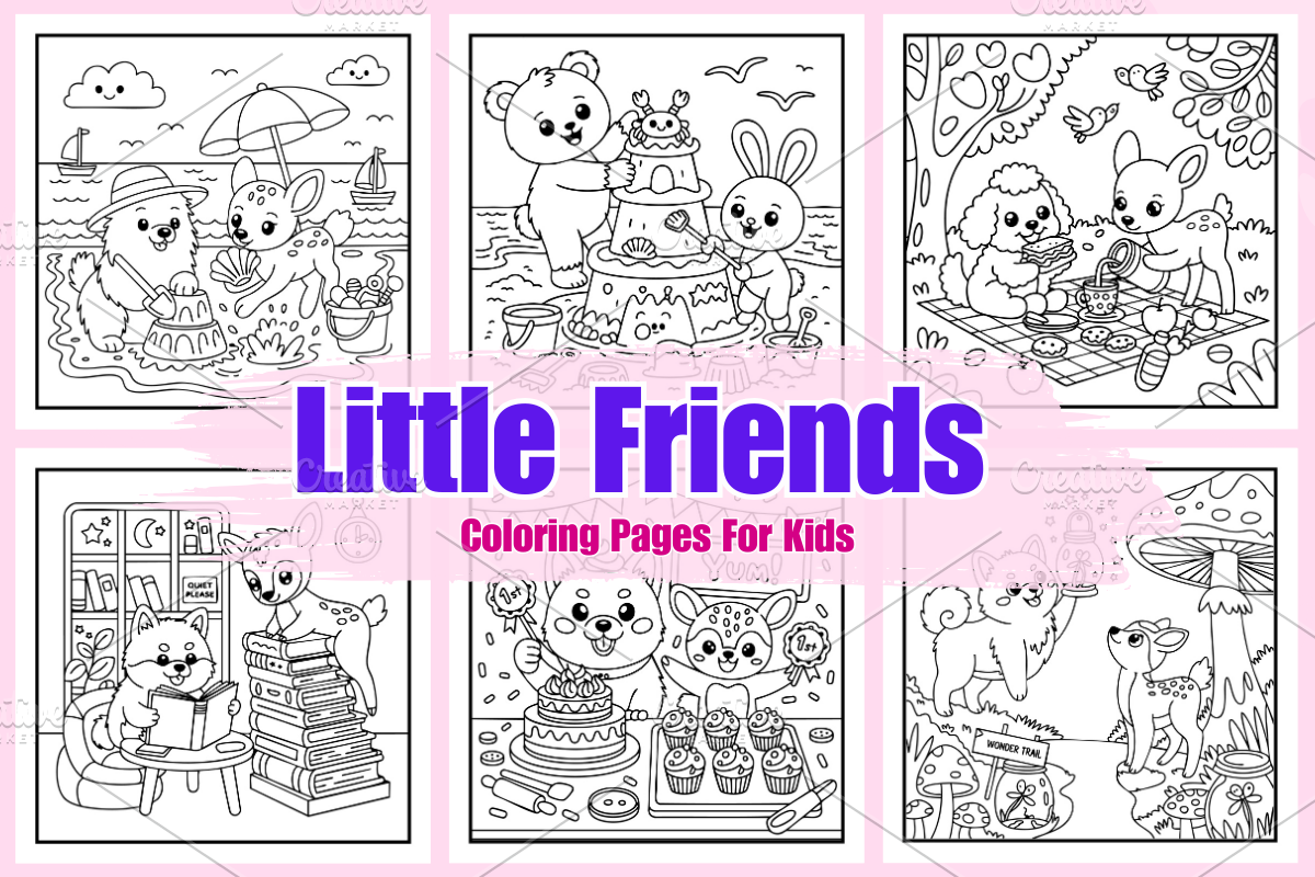Little Friend Coloring Page For Kids, an Animal Illustration by Coco Bloom (Photo 1 of 3)